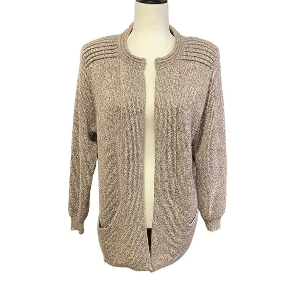 Simply Natural Linda Ebel Cape Alpaca Blend Cardigan OS MELANGE TAN - Picture 3 of 12